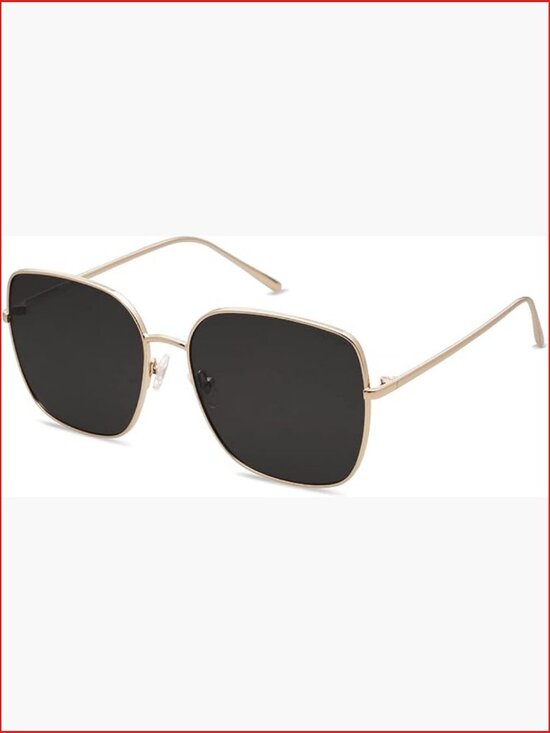 Oversized Square Metal Frame Sunglasses UV Protection Retro Flat Lens main image 7